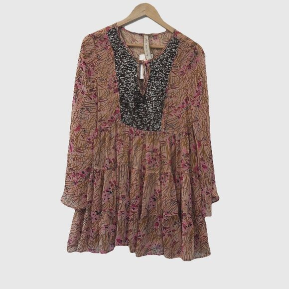 NEW Aratta Silent Journey Women's XS Swing Fairy Sheer Boho Tunic Mini Dress - Picture 2 of 6